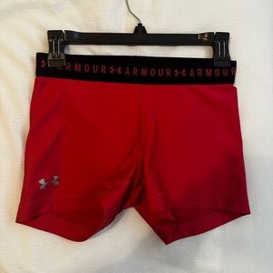 UNDER ARMOUR Women's HeatGear Armour Shorty Shorts -medium - hot pink